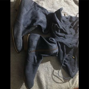 Over the knee faux suede boots